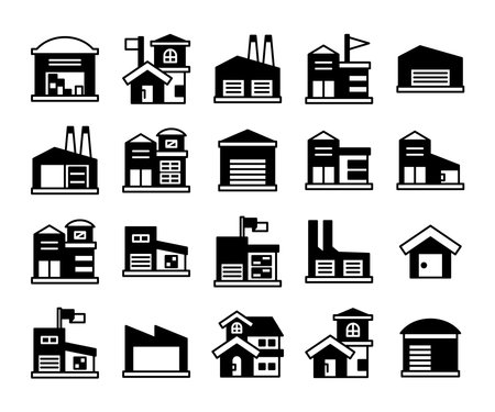 building icons set vector illustrationのイラスト素材
