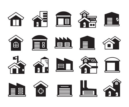 building icons set vector illustrationのイラスト素材
