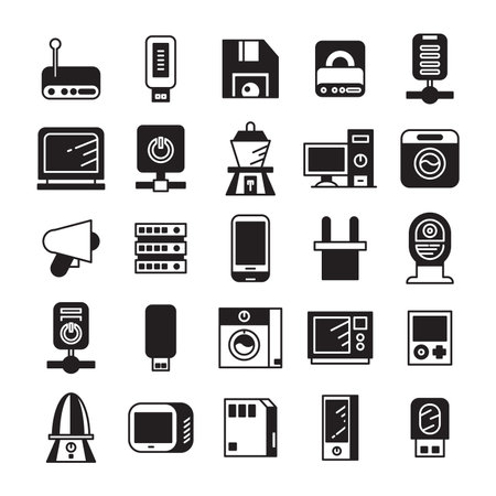 electronic device and appliance icons setのイラスト素材