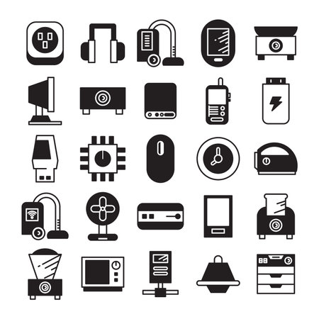electronic device and appliance icons setのイラスト素材