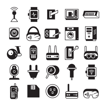 electronic device and appliance icons setのイラスト素材
