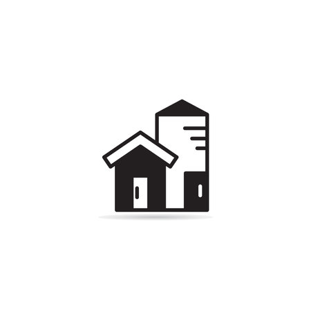 house building icon on white backgroundのイラスト素材