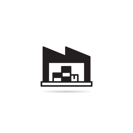 warehouse building and garage icon vector illustrationのイラスト素材