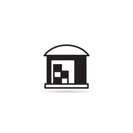 warehouse building and garage icon vector illustrationのイラスト素材