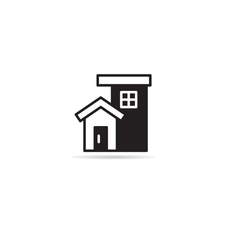 house building icon on white backgroundのイラスト素材