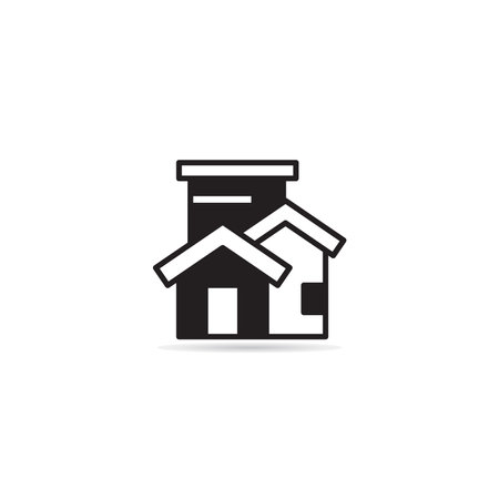house building icon on white backgroundのイラスト素材