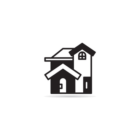 house building icon on white backgroundのイラスト素材