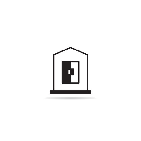 house building icon on white backgroundのイラスト素材