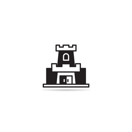 castle and fort building icon vector illustrationのイラスト素材