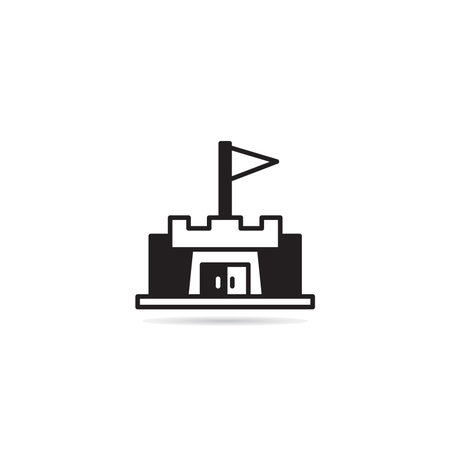 castle and fort building icon vector illustrationのイラスト素材