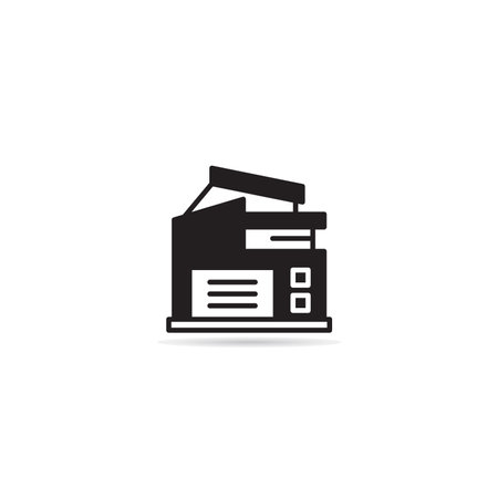 house building icon on white backgroundのイラスト素材