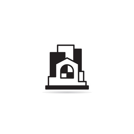 house building icon on white backgroundのイラスト素材