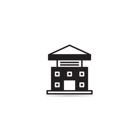 house building icon on white backgroundのイラスト素材