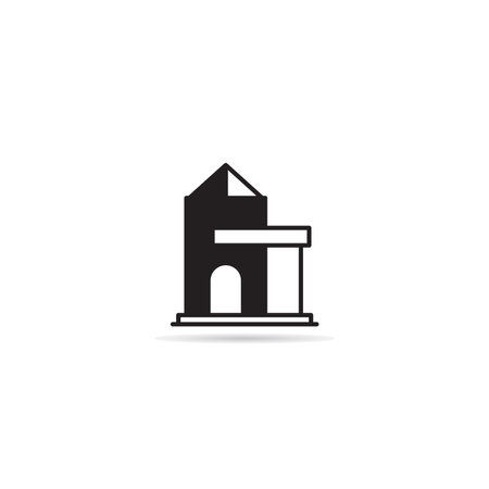 house building icon on white backgroundのイラスト素材