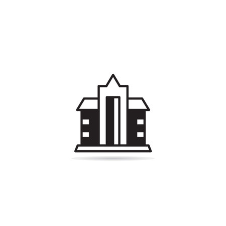 house building icon on white backgroundのイラスト素材