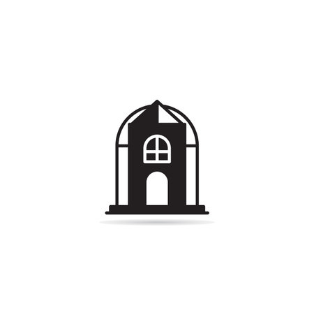 house building icon on white backgroundのイラスト素材