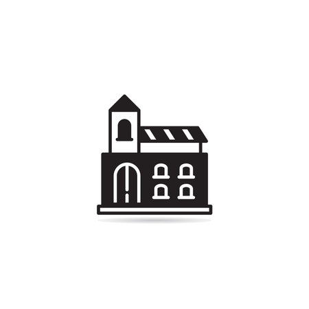 house building icon on white backgroundのイラスト素材