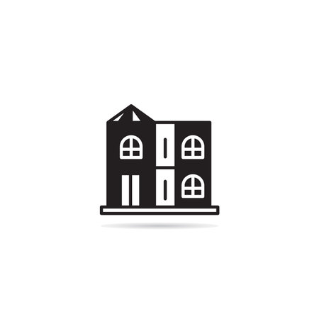 house building icon on white backgroundのイラスト素材