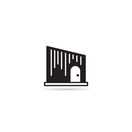 house building icon on white backgroundのイラスト素材