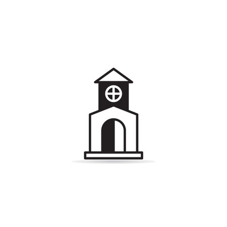 house building icon on white backgroundのイラスト素材