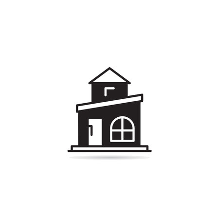 house building icon on white backgroundのイラスト素材