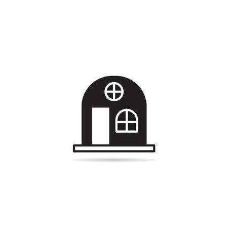 house building icon on white backgroundのイラスト素材