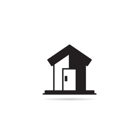 house building icon on white backgroundのイラスト素材