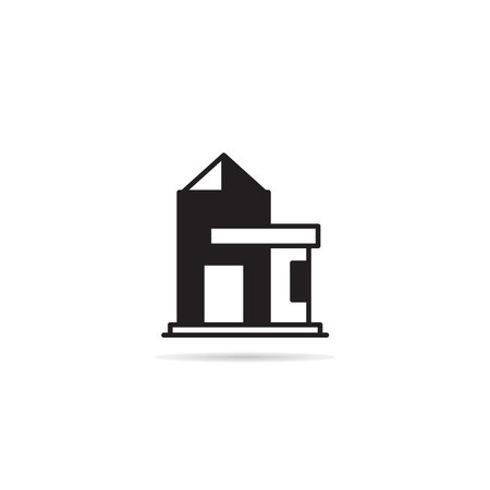 house building icon on white backgroundのイラスト素材