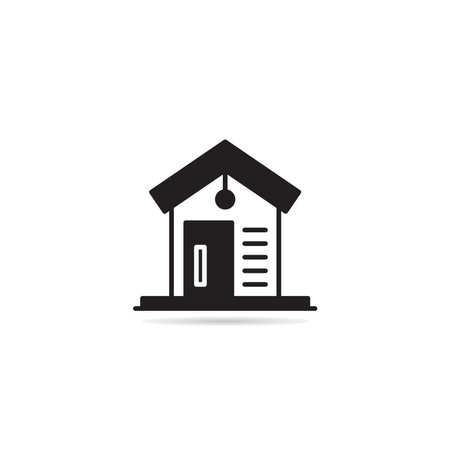 house building icon on white backgroundのイラスト素材
