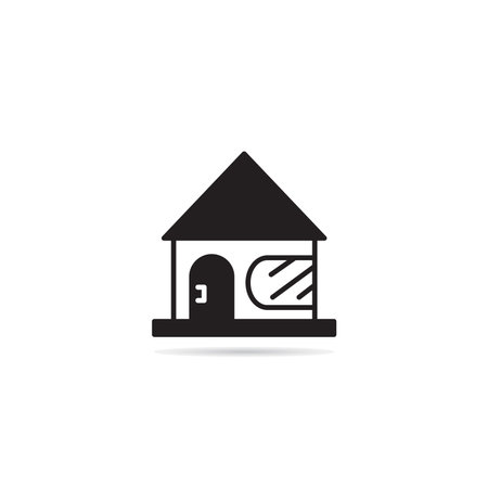 house building icon on white backgroundのイラスト素材