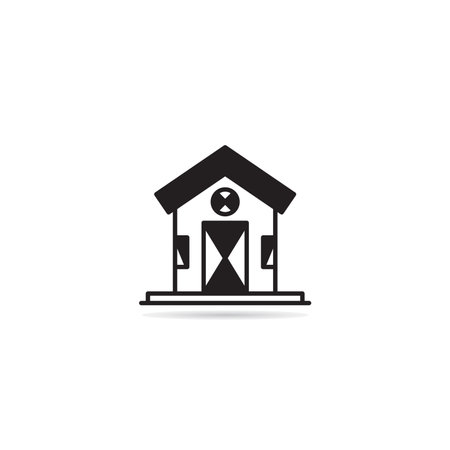house building icon on white backgroundのイラスト素材