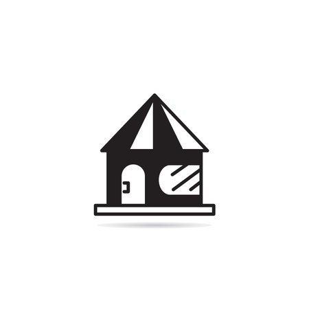 house building icon on white backgroundのイラスト素材