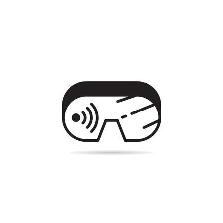 vr glasses icon on white backgroundのイラスト素材