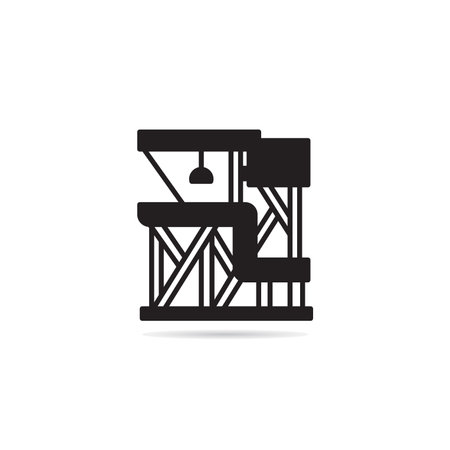 modern building icon on white backgroundのイラスト素材