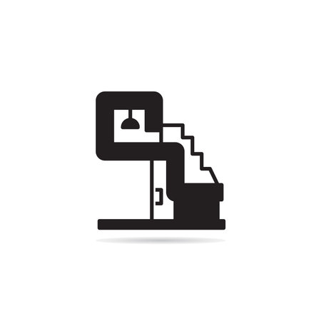 modern building icon on white backgroundのイラスト素材