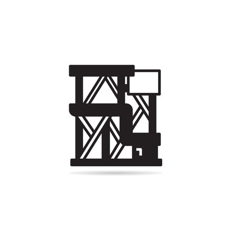 modern building icon on white backgroundのイラスト素材