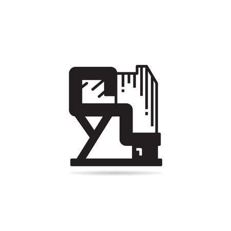 modern building icon on white backgroundのイラスト素材