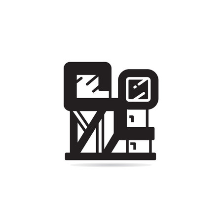 modern building icon on white backgroundのイラスト素材