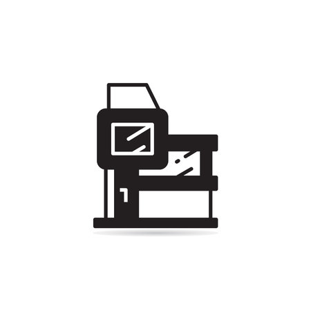 modern building icon on white backgroundのイラスト素材