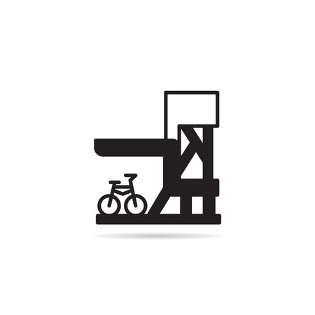 modern house building icon on white backgroundのイラスト素材