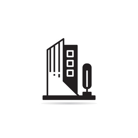 apartment and office building iconのイラスト素材