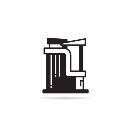 modern house building icon on white backgroundのイラスト素材