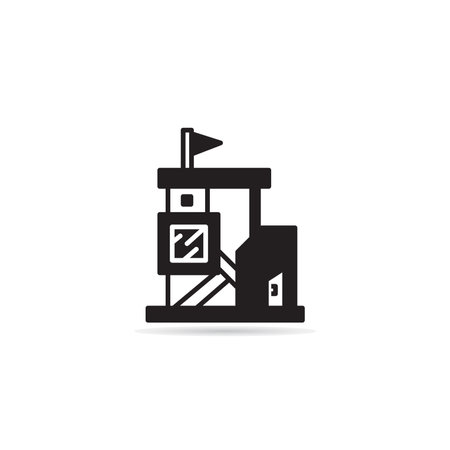 house building icon on white backgroundのイラスト素材