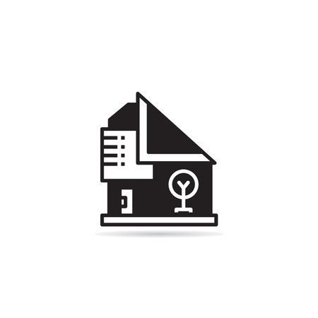 house building icon on white backgroundのイラスト素材