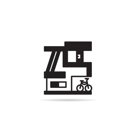 house building icon on white backgroundのイラスト素材