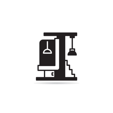 house building icon on white backgroundのイラスト素材