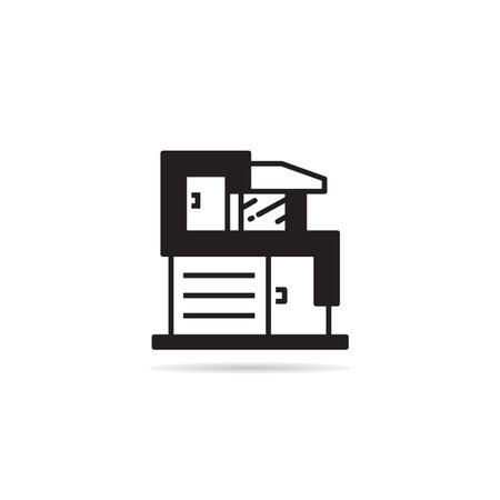 house building icon on white backgroundのイラスト素材