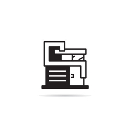 house building icon on white backgroundのイラスト素材