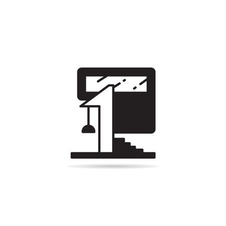 house building icon on white backgroundのイラスト素材