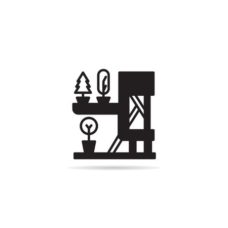 house building icon on white backgroundのイラスト素材